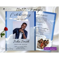 Dove Funeral Program,Blue Sky Memorial Service Program,(0zf) Dove Funeral Program,Blue Sky Memorial Service Program,(0zf)